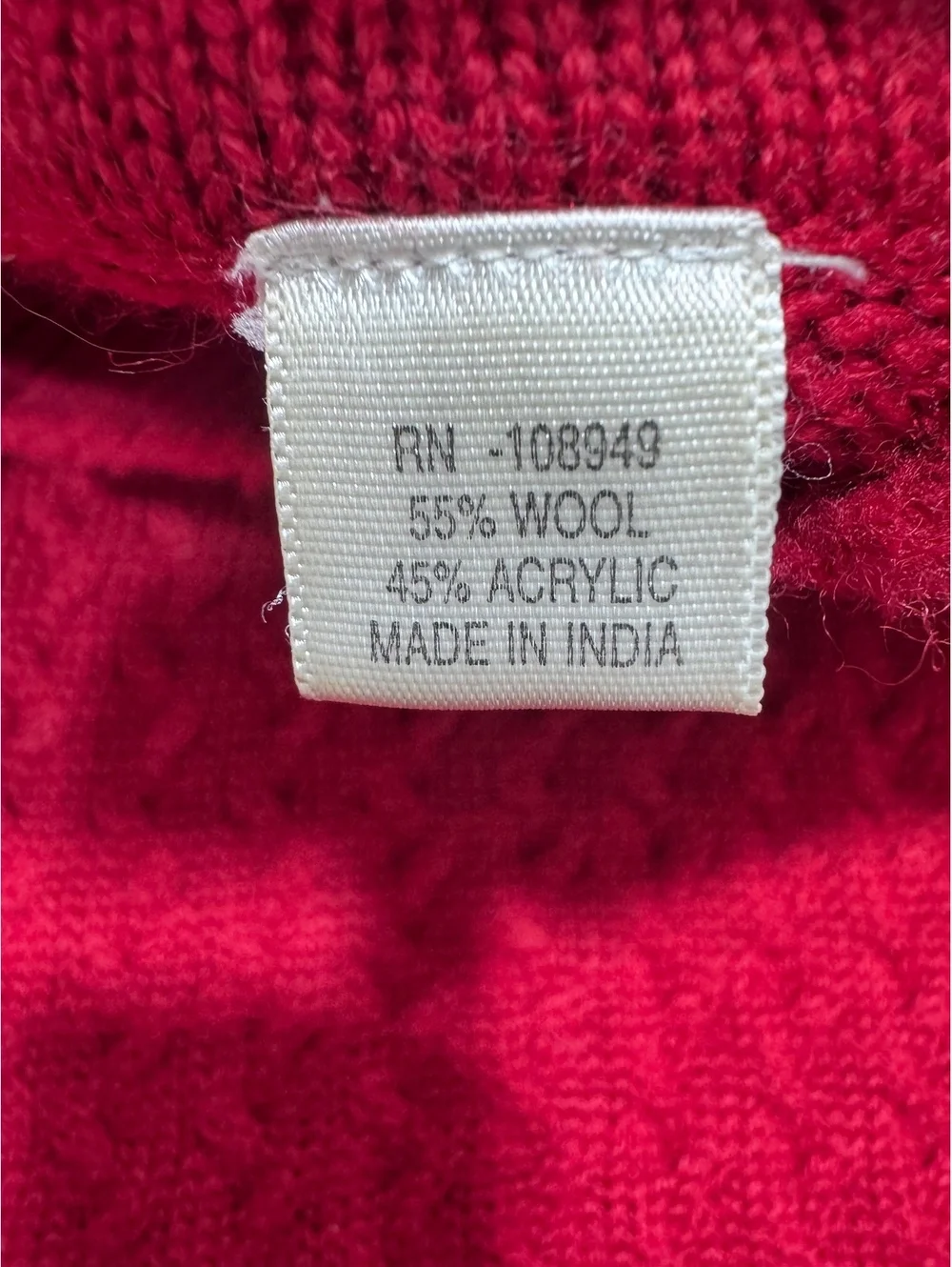 Alex Cannon Men’s M Red Wool Blend Textured Knit Crewneck Pullover Sweater